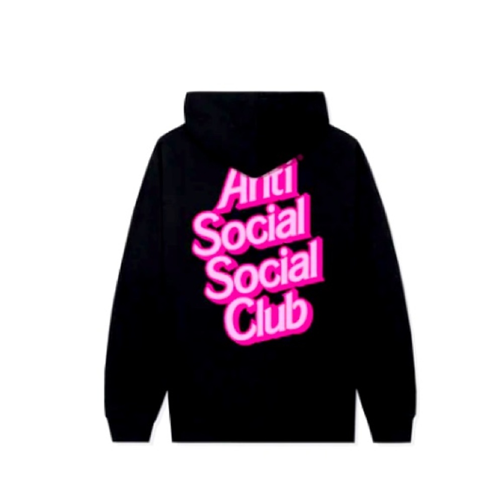 Anti Social Social Club, Timeless Hoodie in Black and Barbie Pink, Like NWOT